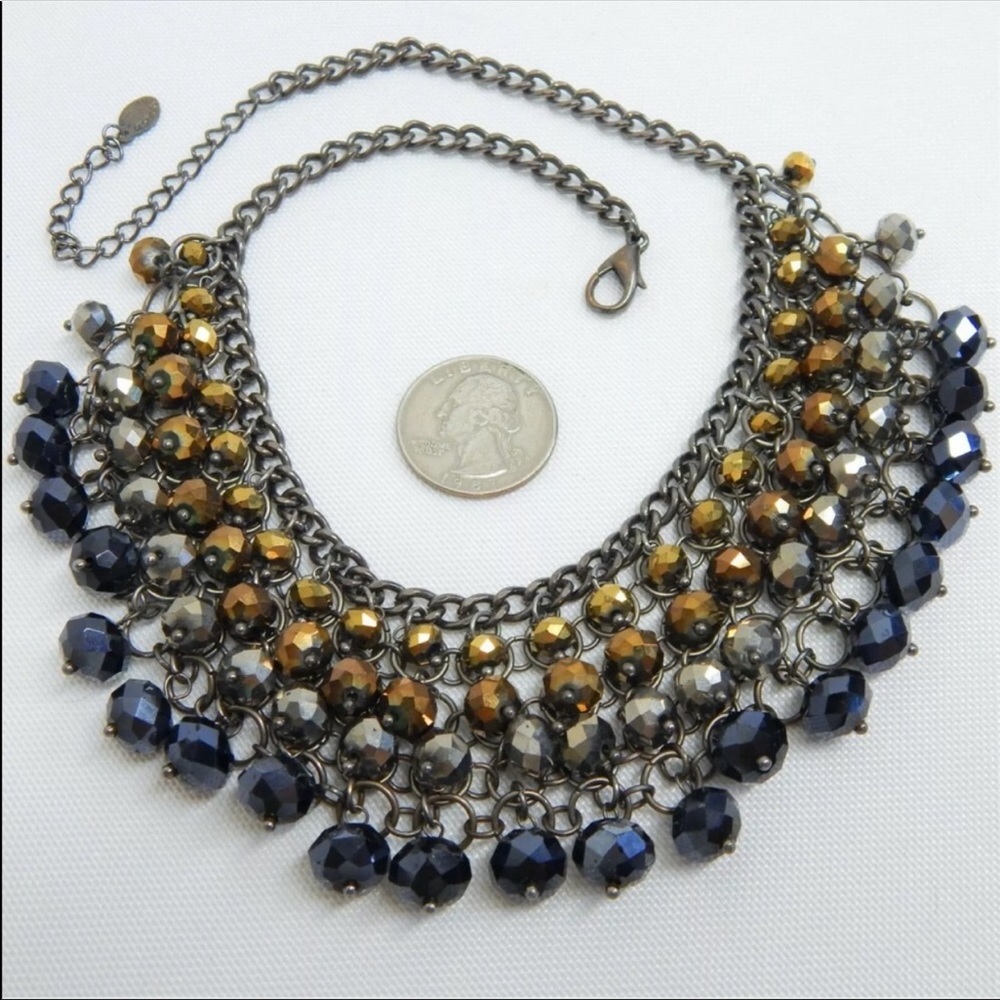 Ali-Khan New York Crystal Cluster Bead Necklace